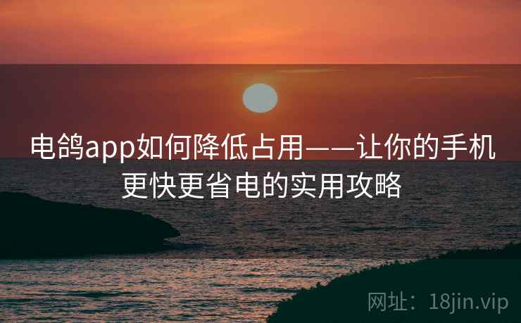 电鸽app如何降低占用——让你的手机更快更省电的实用攻略